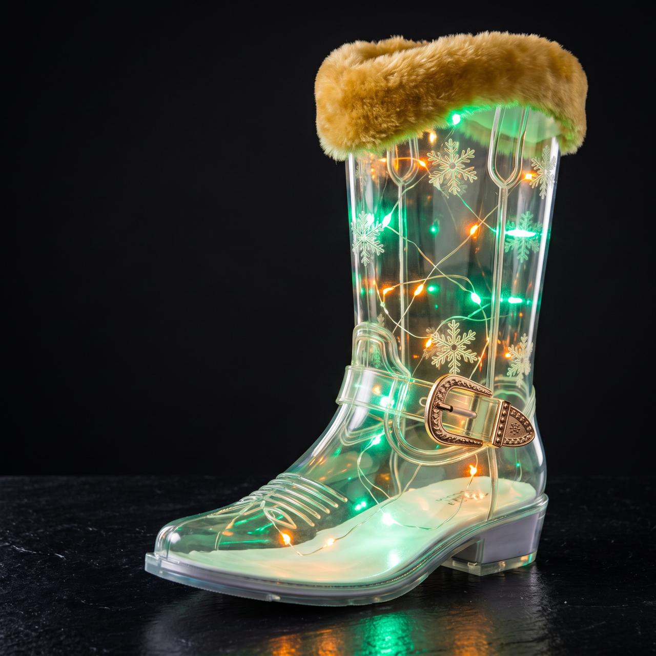 Emerald glow LED boots